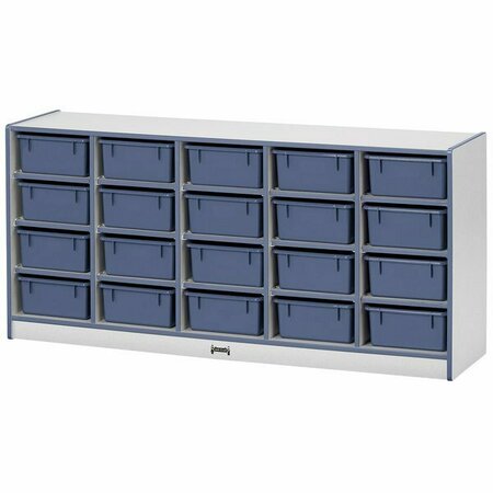 RAINBOW ACCENTS 4021JCWW112 24.5x15x29.5 Mobile 20-Cubbie Navy TRUEdge Freckled-Gray Cabinet with Navy Tubs. 5314021112
